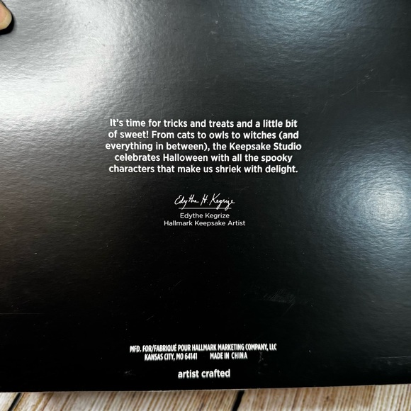 NWT Hallmark Halloween Spooky Outdoor Halloween Ornament Set Owl Bat Raven - Picture 5 of 9